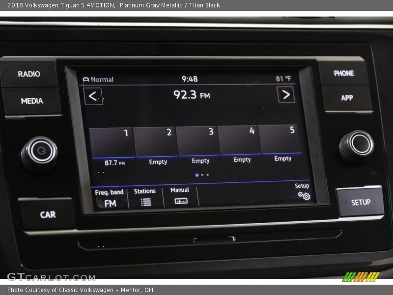 Platinum Gray Metallic / Titan Black 2018 Volkswagen Tiguan S 4MOTION