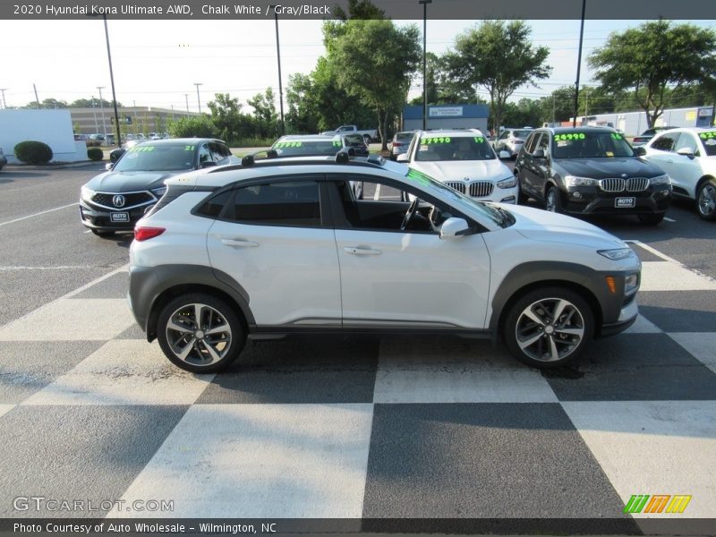 Chalk White / Gray/Black 2020 Hyundai Kona Ultimate AWD