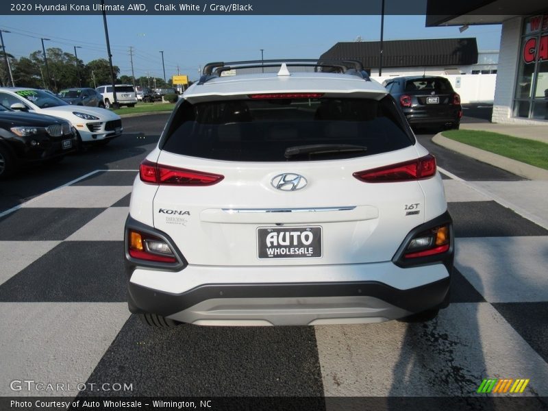 Chalk White / Gray/Black 2020 Hyundai Kona Ultimate AWD