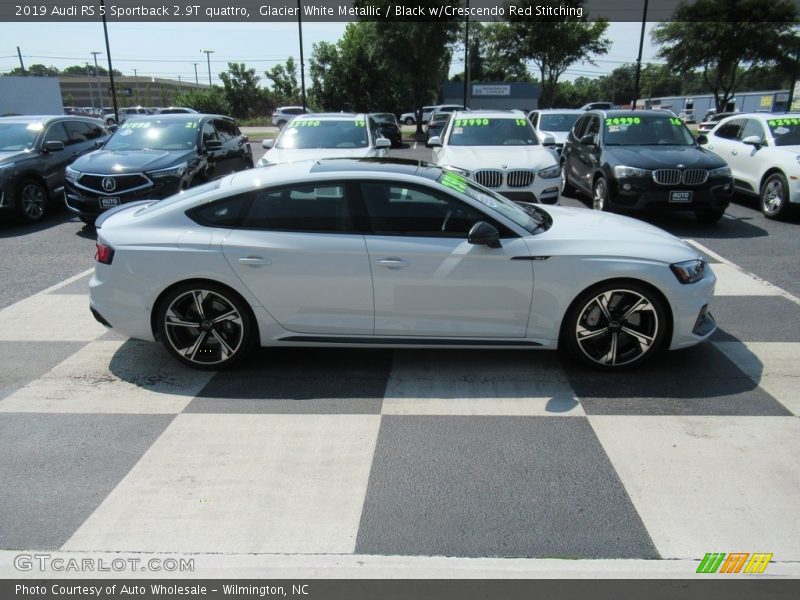 Glacier White Metallic / Black w/Crescendo Red Stitching 2019 Audi RS 5 Sportback 2.9T quattro