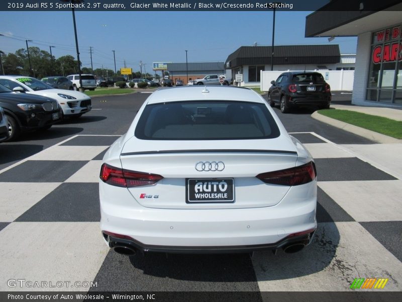 Glacier White Metallic / Black w/Crescendo Red Stitching 2019 Audi RS 5 Sportback 2.9T quattro