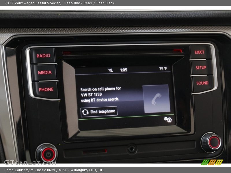 Deep Black Pearl / Titan Black 2017 Volkswagen Passat S Sedan