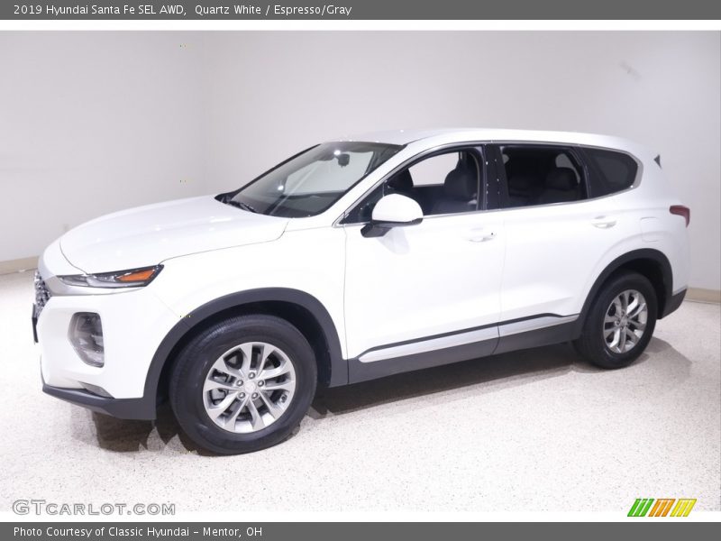 Quartz White / Espresso/Gray 2019 Hyundai Santa Fe SEL AWD