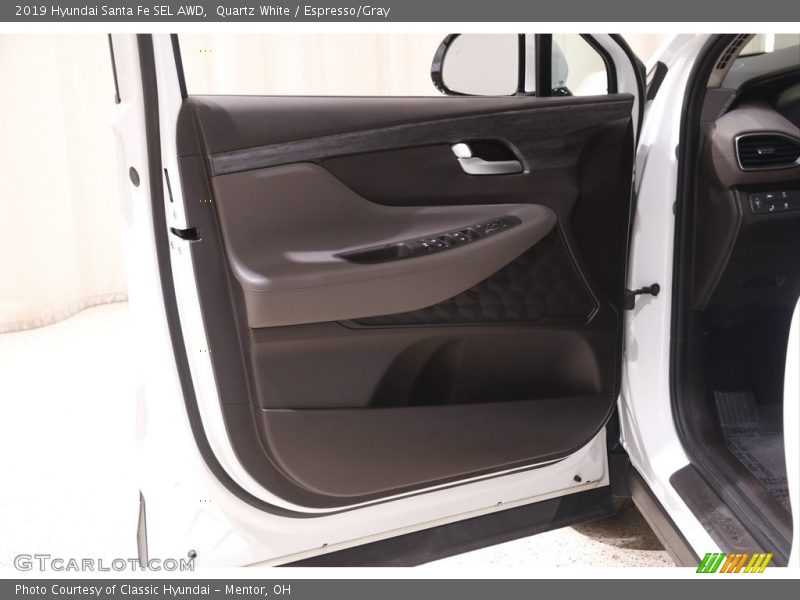 Quartz White / Espresso/Gray 2019 Hyundai Santa Fe SEL AWD