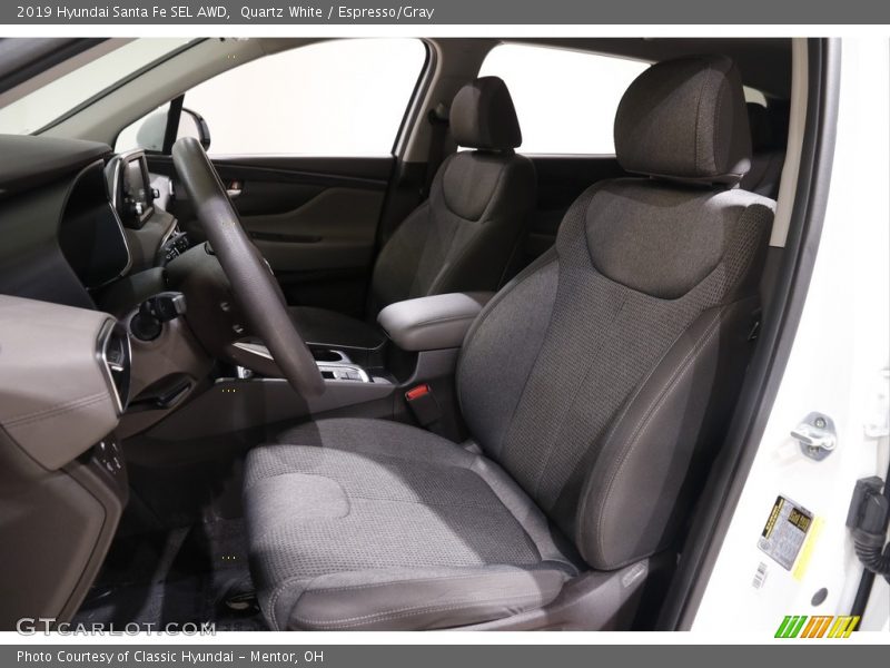 Quartz White / Espresso/Gray 2019 Hyundai Santa Fe SEL AWD