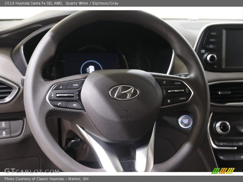 Quartz White / Espresso/Gray 2019 Hyundai Santa Fe SEL AWD