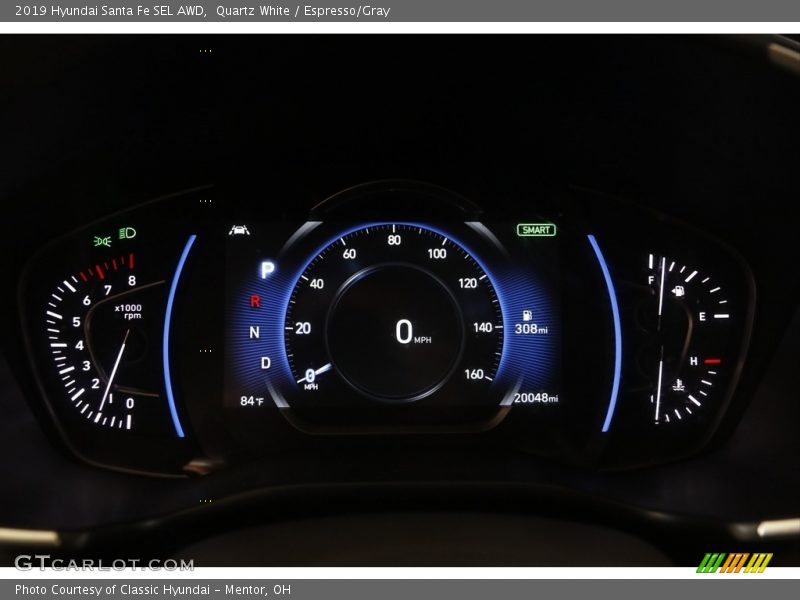 Quartz White / Espresso/Gray 2019 Hyundai Santa Fe SEL AWD