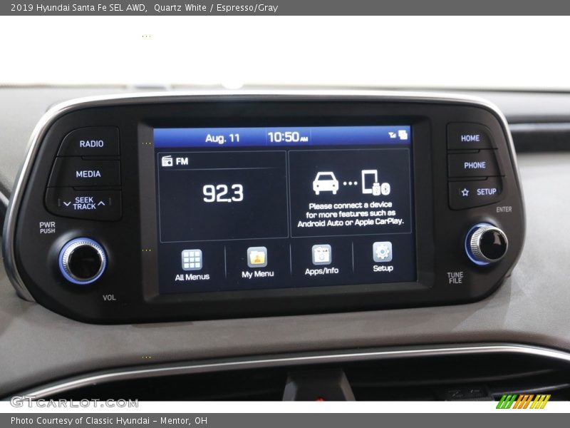 Quartz White / Espresso/Gray 2019 Hyundai Santa Fe SEL AWD