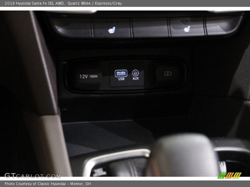 Quartz White / Espresso/Gray 2019 Hyundai Santa Fe SEL AWD