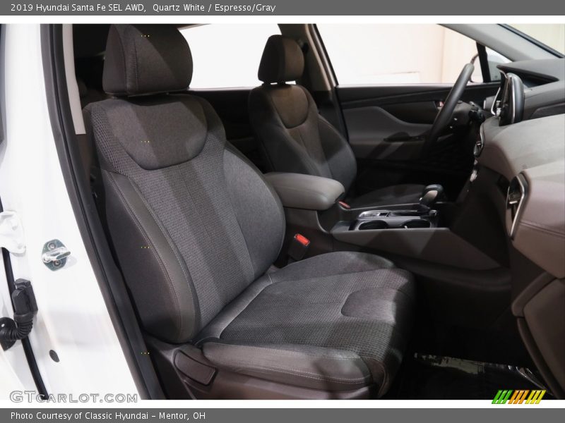 Quartz White / Espresso/Gray 2019 Hyundai Santa Fe SEL AWD