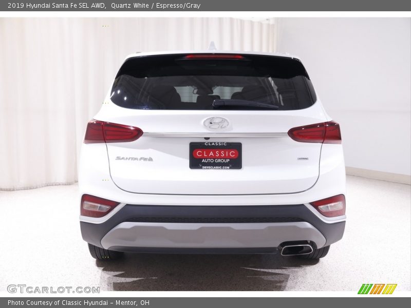 Quartz White / Espresso/Gray 2019 Hyundai Santa Fe SEL AWD