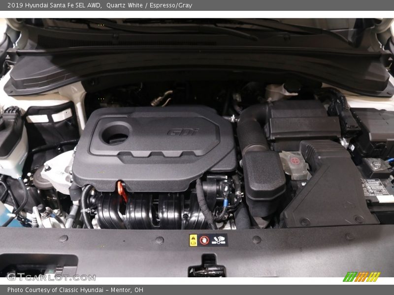 Quartz White / Espresso/Gray 2019 Hyundai Santa Fe SEL AWD
