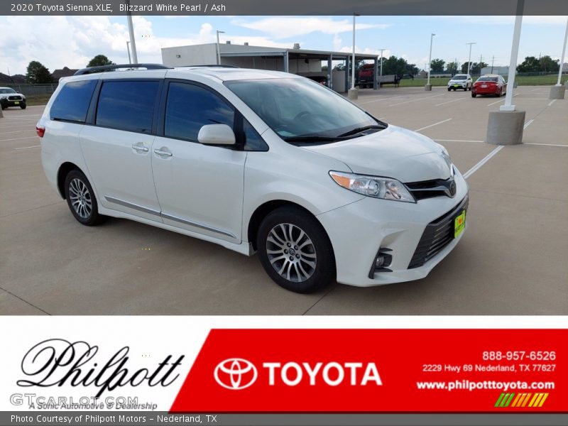 Blizzard White Pearl / Ash 2020 Toyota Sienna XLE