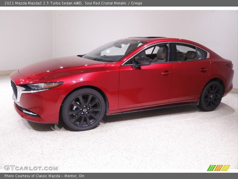 Soul Red Crystal Metallic / Greige 2021 Mazda Mazda3 2.5 Turbo Sedan AWD
