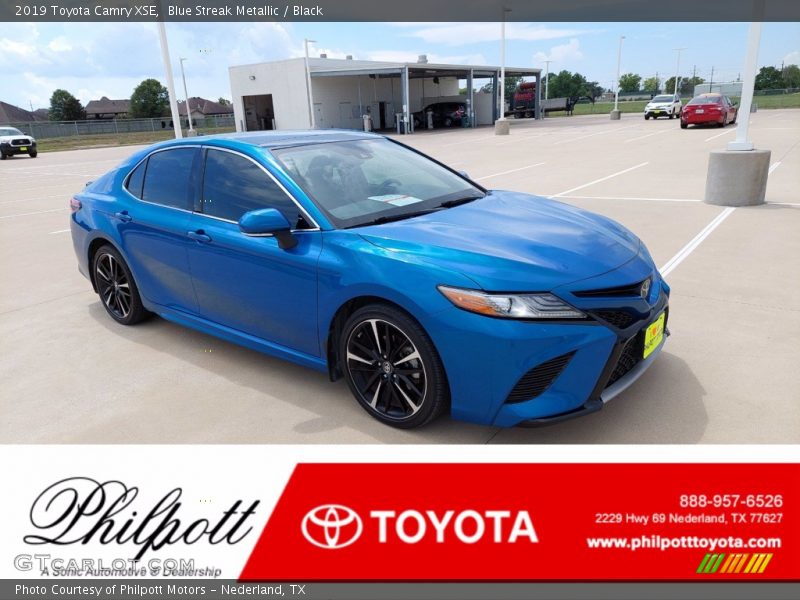 Blue Streak Metallic / Black 2019 Toyota Camry XSE