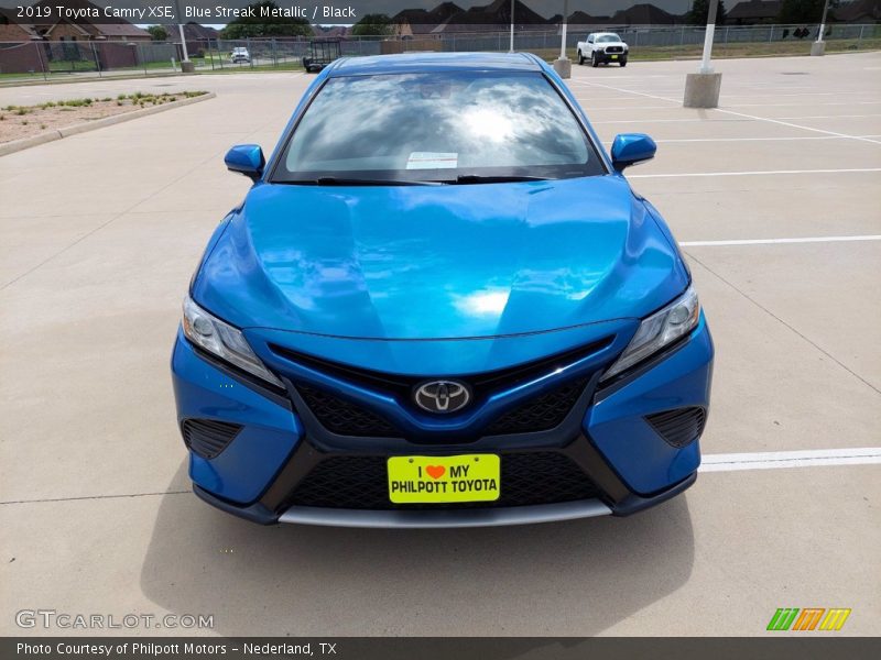 Blue Streak Metallic / Black 2019 Toyota Camry XSE