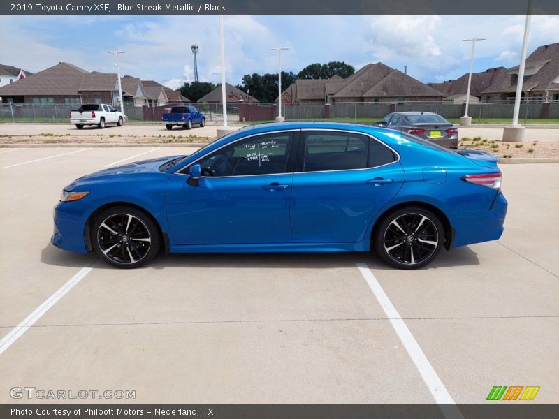 Blue Streak Metallic / Black 2019 Toyota Camry XSE