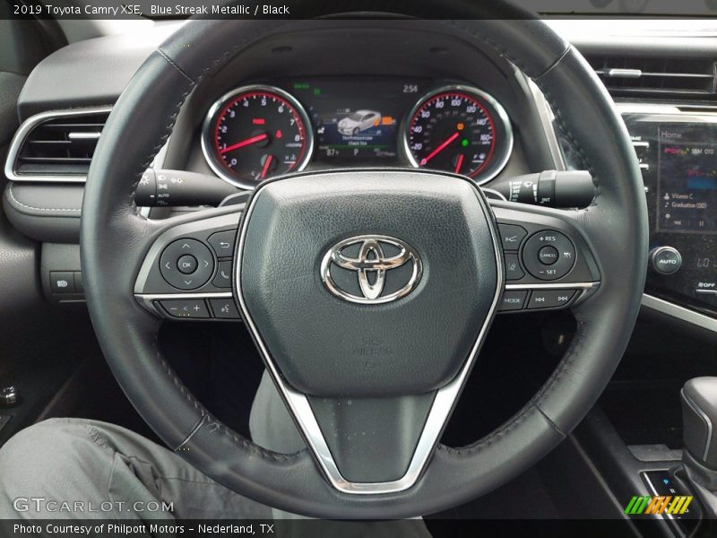 Blue Streak Metallic / Black 2019 Toyota Camry XSE