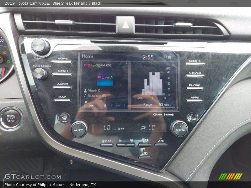 Blue Streak Metallic / Black 2019 Toyota Camry XSE