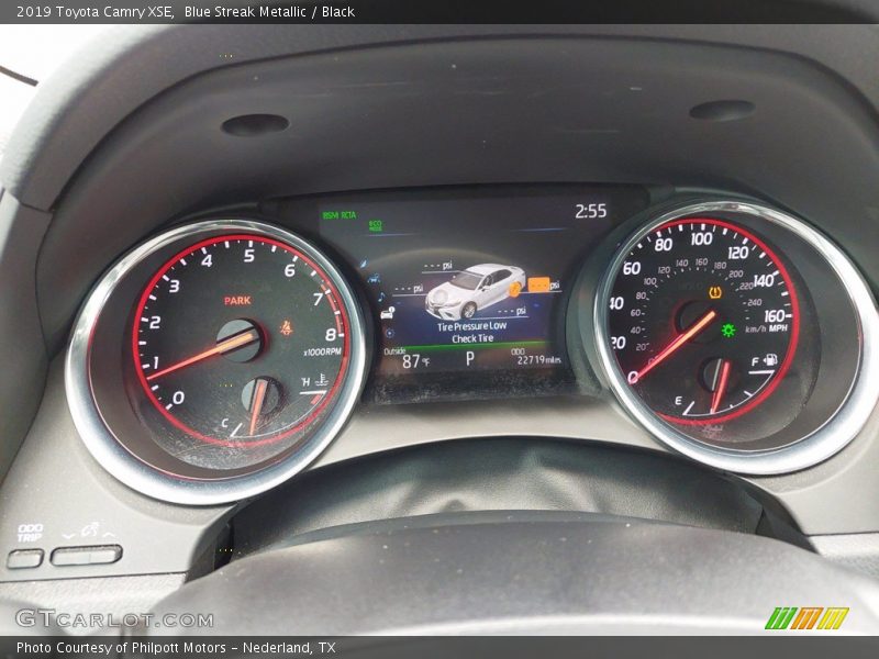 Blue Streak Metallic / Black 2019 Toyota Camry XSE