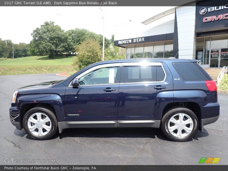 Dark Sapphire Blue Metallic / Jet Black 2017 GMC Terrain SLE AWD