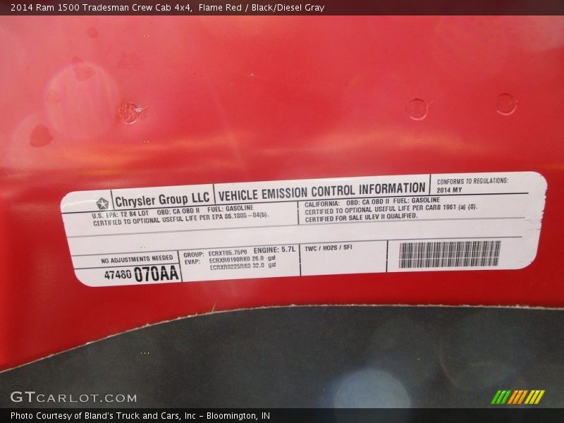 Flame Red / Black/Diesel Gray 2014 Ram 1500 Tradesman Crew Cab 4x4