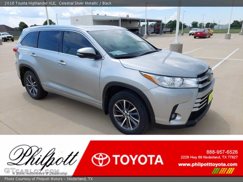 Celestial Silver Metallic / Black 2018 Toyota Highlander XLE