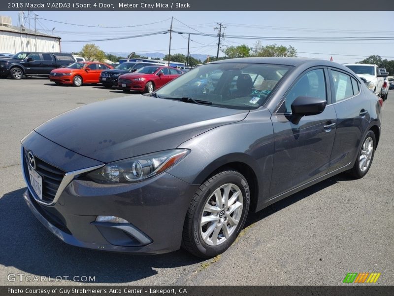 Meteor Gray Mica / Black 2016 Mazda MAZDA3 i Sport 4 Door