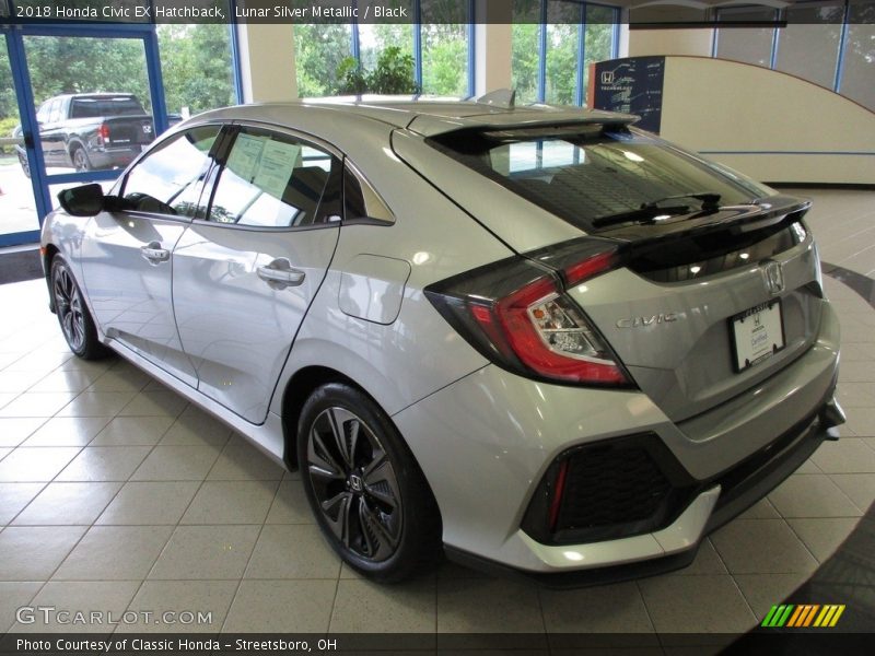 Lunar Silver Metallic / Black 2018 Honda Civic EX Hatchback