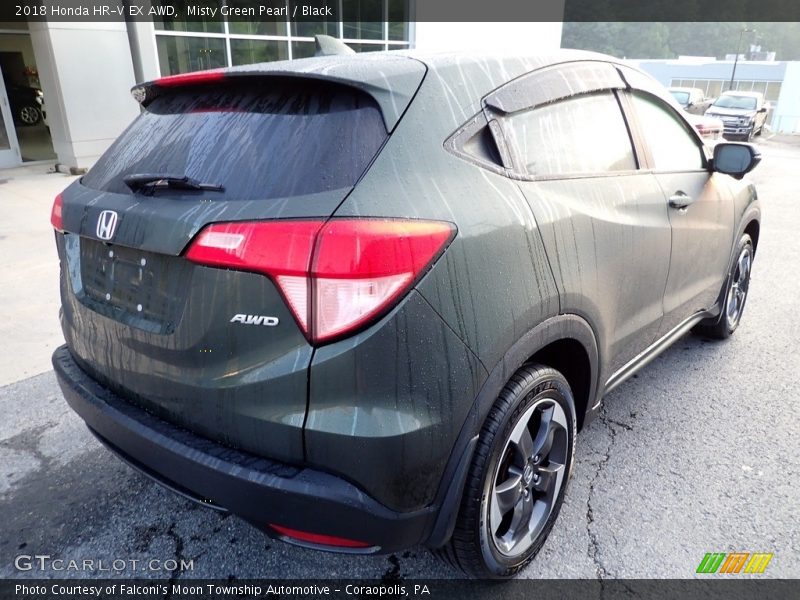 Misty Green Pearl / Black 2018 Honda HR-V EX AWD