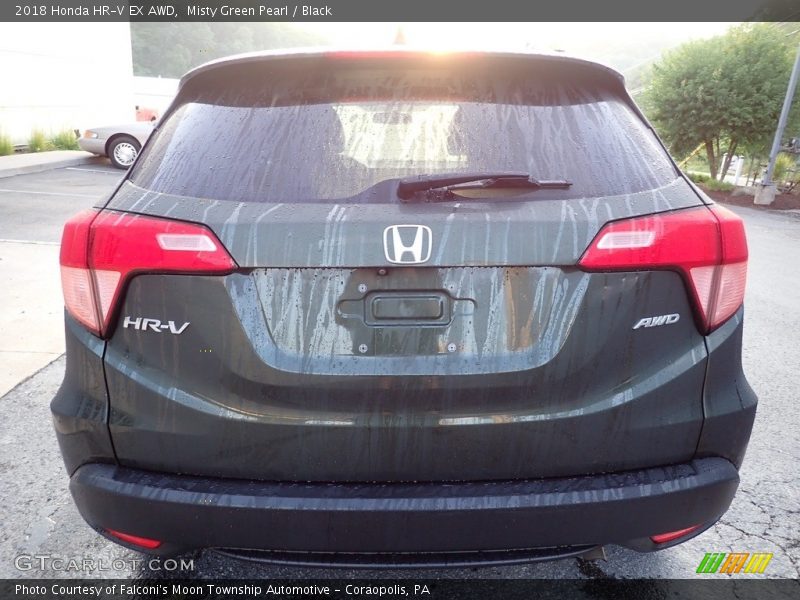 Misty Green Pearl / Black 2018 Honda HR-V EX AWD