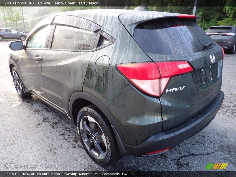Misty Green Pearl / Black 2018 Honda HR-V EX AWD