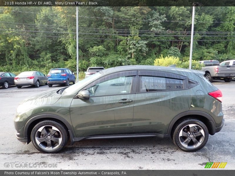 Misty Green Pearl / Black 2018 Honda HR-V EX AWD