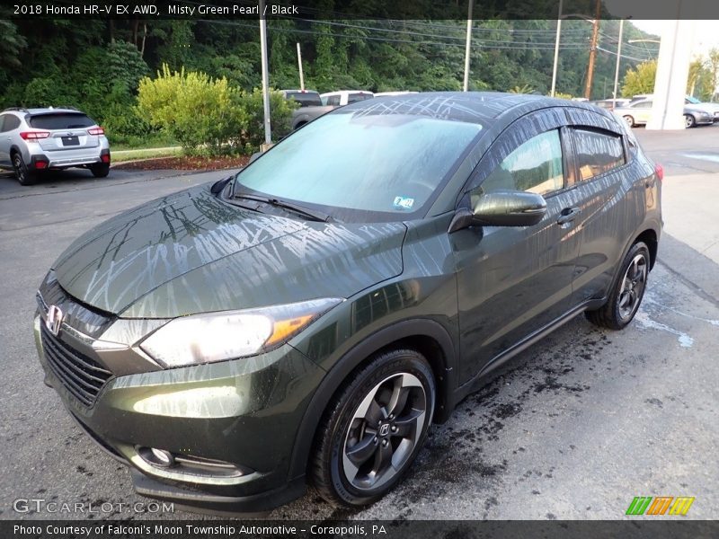 Misty Green Pearl / Black 2018 Honda HR-V EX AWD