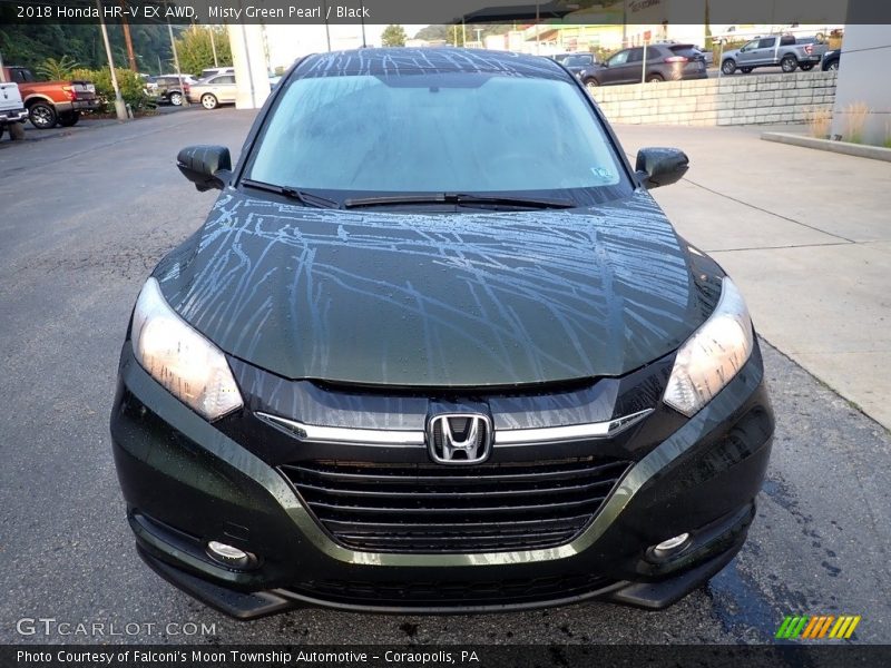 Misty Green Pearl / Black 2018 Honda HR-V EX AWD