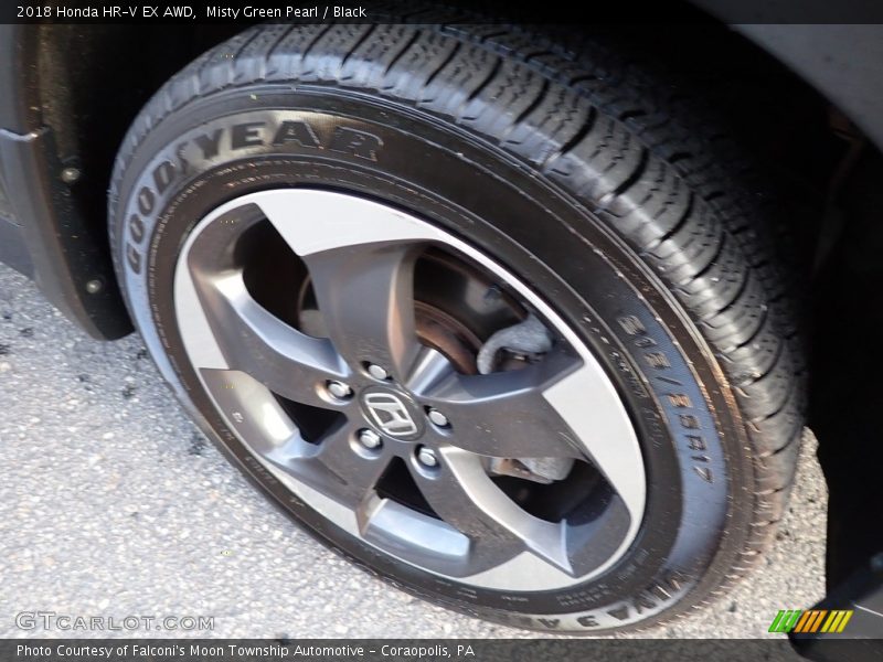 Misty Green Pearl / Black 2018 Honda HR-V EX AWD