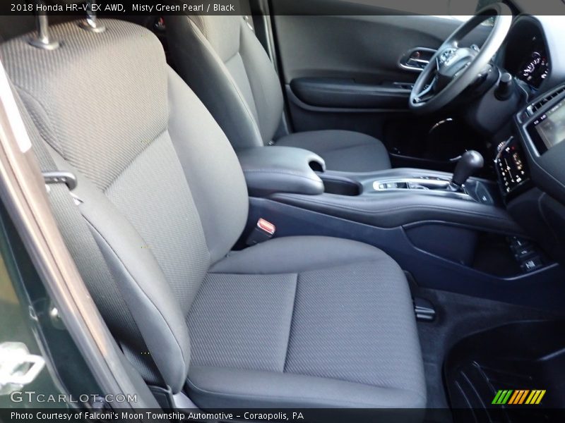 Misty Green Pearl / Black 2018 Honda HR-V EX AWD