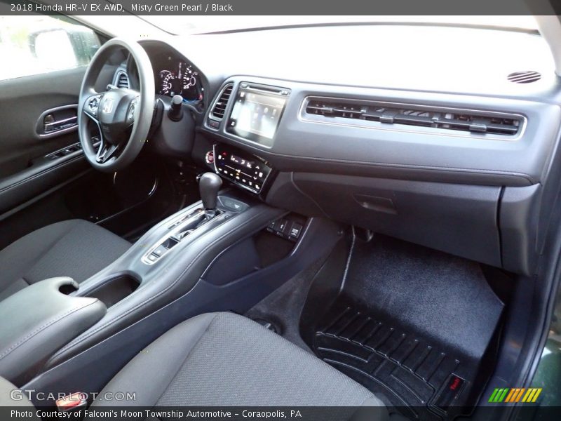 Misty Green Pearl / Black 2018 Honda HR-V EX AWD