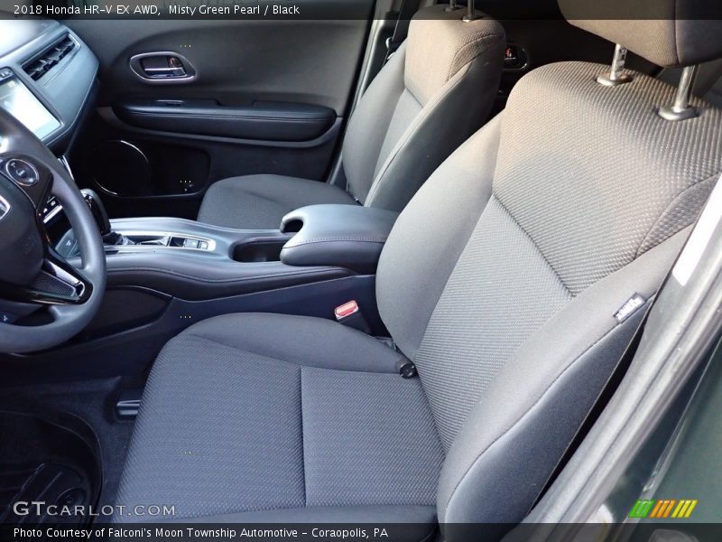Misty Green Pearl / Black 2018 Honda HR-V EX AWD