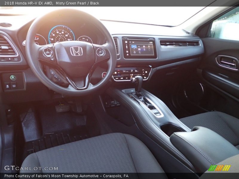 Misty Green Pearl / Black 2018 Honda HR-V EX AWD