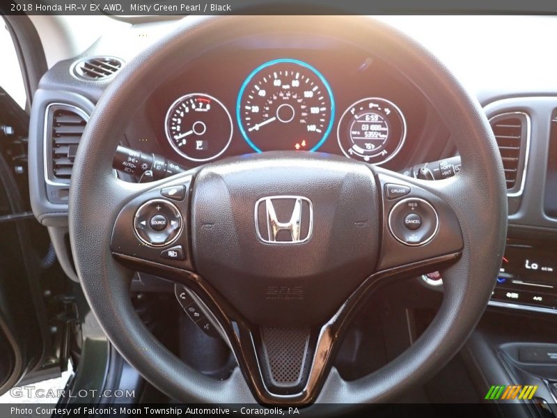 Misty Green Pearl / Black 2018 Honda HR-V EX AWD
