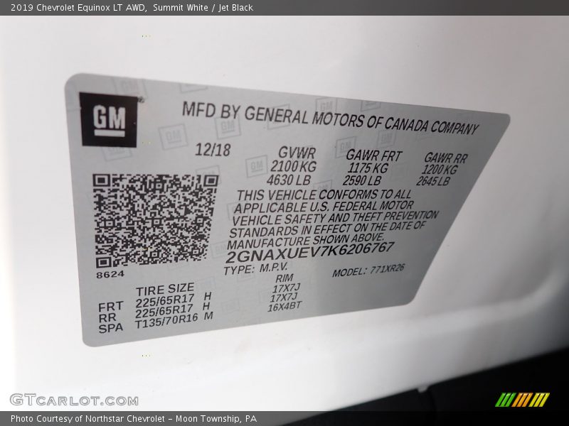Summit White / Jet Black 2019 Chevrolet Equinox LT AWD