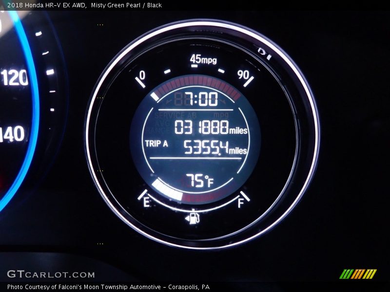 Misty Green Pearl / Black 2018 Honda HR-V EX AWD