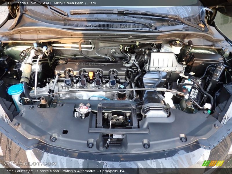 Misty Green Pearl / Black 2018 Honda HR-V EX AWD