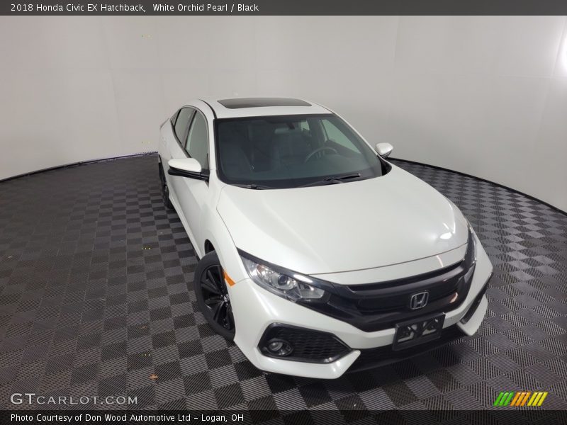 White Orchid Pearl / Black 2018 Honda Civic EX Hatchback