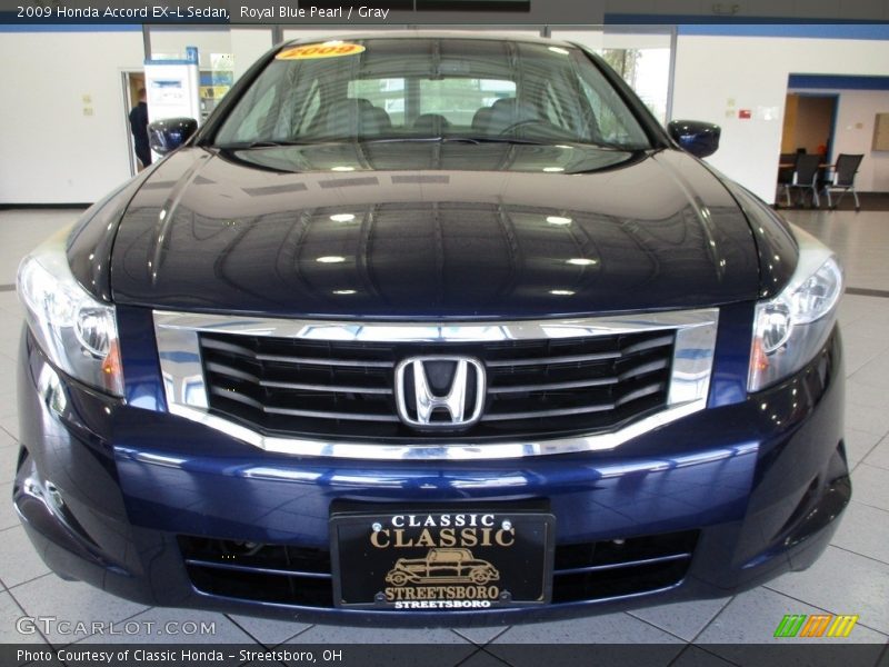 Royal Blue Pearl / Gray 2009 Honda Accord EX-L Sedan