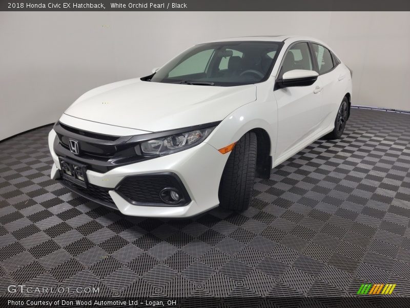 White Orchid Pearl / Black 2018 Honda Civic EX Hatchback