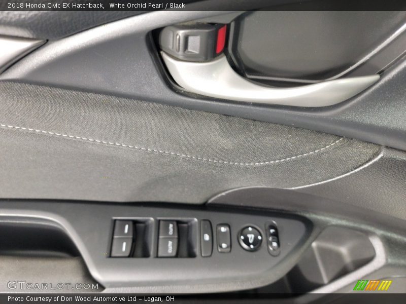 White Orchid Pearl / Black 2018 Honda Civic EX Hatchback