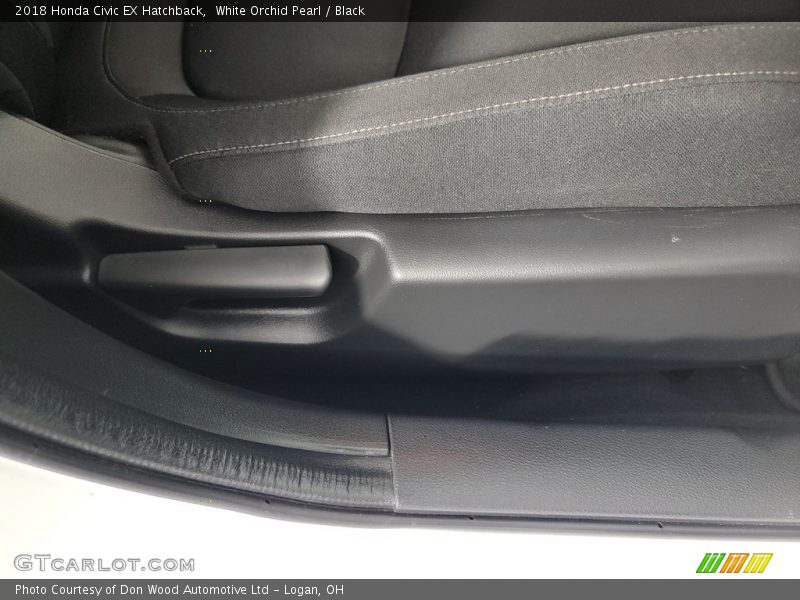White Orchid Pearl / Black 2018 Honda Civic EX Hatchback