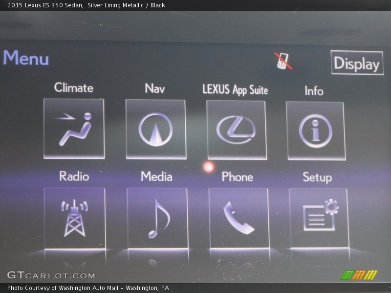Silver Lining Metallic / Black 2015 Lexus ES 350 Sedan